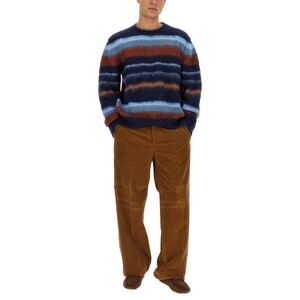 ETRO Striped Fuzzy Knit Sweater Men BLUE Sweaters & Cardigans